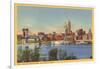 Skyline and Ohio River, Cincinnati, Ohio-null-Framed Art Print