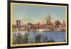 Skyline and Ohio River, Cincinnati, Ohio-null-Framed Art Print