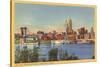 Skyline and Ohio River, Cincinnati, Ohio-null-Stretched Canvas