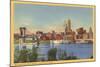 Skyline and Ohio River, Cincinnati, Ohio-null-Mounted Art Print
