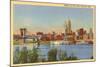 Skyline and Ohio River, Cincinnati, Ohio-null-Mounted Art Print