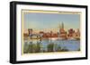 Skyline and Ohio River, Cincinnati, Ohio-null-Framed Art Print