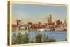 Skyline and Ohio River, Cincinnati, Ohio-null-Stretched Canvas