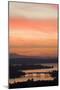 Skyline and Olympic Mountains, Sunset, Lake Washington, Seattle, Washington, USA-Merrill Images-Mounted Photographic Print