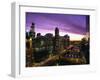 Skyline and River Looking West at Sunset, Chicago, Illinois, USA-Alan Klehr-Framed Photographic Print