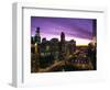 Skyline and River Looking West at Sunset, Chicago, Illinois, USA-Alan Klehr-Framed Photographic Print