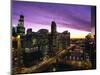 Skyline and River Looking West at Sunset, Chicago, Illinois, USA-Alan Klehr-Mounted Photographic Print