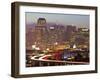 Skyline and Skyscrapers Seen from Protrero Hill with Traffic on Highway I-280, San Francisco, Calif-Gavin Hellier-Framed Photographic Print