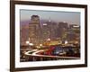 Skyline and Skyscrapers Seen from Protrero Hill with Traffic on Highway I-280, San Francisco, Calif-Gavin Hellier-Framed Photographic Print