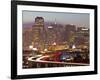 Skyline and Skyscrapers Seen from Protrero Hill with Traffic on Highway I-280, San Francisco, Calif-Gavin Hellier-Framed Photographic Print