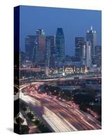 Skyline and Stemmons Freeway, Dallas, Texas, USA-Walter Bibikow-Stretched Canvas