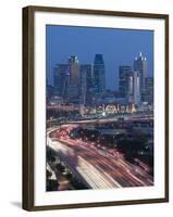Skyline and Stemmons Freeway, Dallas, Texas, USA-Walter Bibikow-Framed Photographic Print