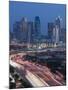 Skyline and Stemmons Freeway, Dallas, Texas, USA-Walter Bibikow-Mounted Photographic Print