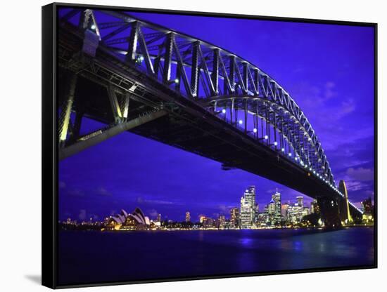 Skyline and the Harbor Bridge, Sydney, Australia-Bill Bachmann-Framed Stretched Canvas