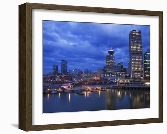 Skyline and the Waterfront in the Evening from Canada Place with the Seabus Terminal and Harbour Ce-Martin Child-Framed Photographic Print