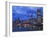 Skyline and the Waterfront in the Evening from Canada Place with the Seabus Terminal and Harbour Ce-Martin Child-Framed Photographic Print