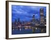 Skyline and the Waterfront in the Evening from Canada Place with the Seabus Terminal and Harbour Ce-Martin Child-Framed Photographic Print