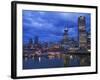 Skyline and the Waterfront in the Evening from Canada Place with the Seabus Terminal and Harbour Ce-Martin Child-Framed Photographic Print