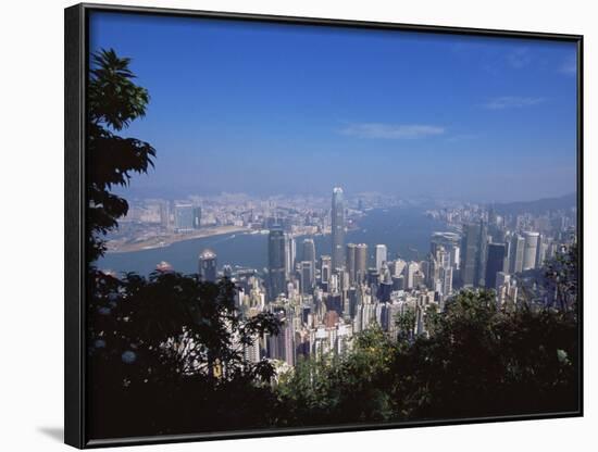 Skyline and Victoria Harbour, Hong Kong, China-Amanda Hall-Framed Photographic Print