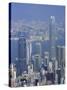Skyline and Victoria Harbour, Hong Kong, China-Amanda Hall-Stretched Canvas