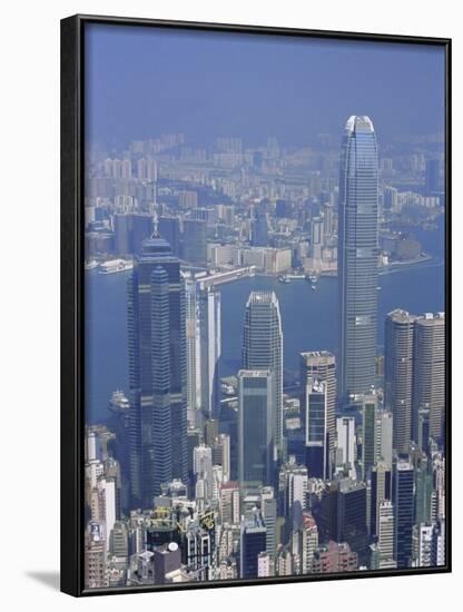 Skyline and Victoria Harbour, Hong Kong, China-Amanda Hall-Framed Photographic Print