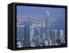 Skyline and Victoria Harbour, Hong Kong, China-Amanda Hall-Framed Stretched Canvas