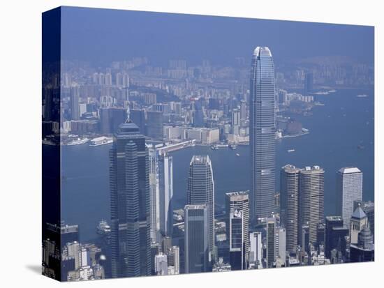 Skyline and Victoria Harbour, Hong Kong, China-Amanda Hall-Stretched Canvas