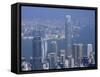 Skyline and Victoria Harbour, Hong Kong, China-Amanda Hall-Framed Stretched Canvas