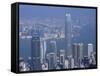 Skyline and Victoria Harbour, Hong Kong, China-Amanda Hall-Framed Stretched Canvas