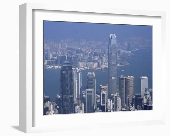 Skyline and Victoria Harbour, Hong Kong, China-Amanda Hall-Framed Photographic Print