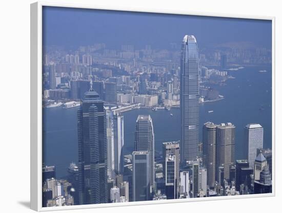 Skyline and Victoria Harbour, Hong Kong, China-Amanda Hall-Framed Photographic Print