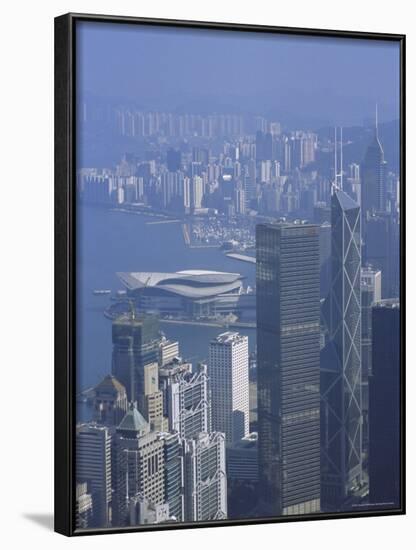 Skyline and Victoria Harbour, Hong Kong, China-Amanda Hall-Framed Photographic Print