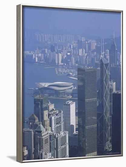 Skyline and Victoria Harbour, Hong Kong, China-Amanda Hall-Framed Photographic Print