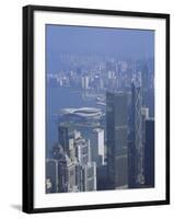 Skyline and Victoria Harbour, Hong Kong, China-Amanda Hall-Framed Photographic Print