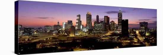 Skyline at Dusk, Cityscape, Skyline, City, Atlanta, Georgia, USA-null-Stretched Canvas