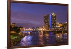 Skyline at dusk, Grand Rapids, Michigan, USA-Randa Bishop-Framed Photographic Print