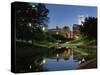 Skyline at Dusk, Omaha, Nebraska-Gayle Harper-Stretched Canvas