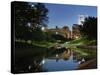 Skyline at Dusk, Omaha, Nebraska-Gayle Harper-Stretched Canvas