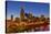 Skyline at Dusk over the Cumberland River in Nashville Tennessee-Chuck Haney-Stretched Canvas