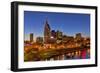 Skyline at Dusk over the Cumberland River in Nashville Tennessee-Chuck Haney-Framed Photographic Print