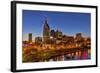 Skyline at Dusk over the Cumberland River in Nashville Tennessee-Chuck Haney-Framed Photographic Print