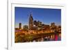 Skyline at Dusk over the Cumberland River in Nashville Tennessee-Chuck Haney-Framed Photographic Print