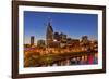 Skyline at Dusk over the Cumberland River in Nashville Tennessee-Chuck Haney-Framed Photographic Print