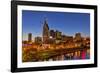 Skyline at Dusk over the Cumberland River in Nashville Tennessee-Chuck Haney-Framed Photographic Print