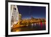 Skyline at Dusk over the Cumberland River in Nashville Tennessee-Chuck Haney-Framed Photographic Print