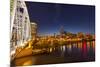 Skyline at Dusk over the Cumberland River in Nashville Tennessee-Chuck Haney-Mounted Photographic Print