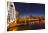 Skyline at Dusk over the Cumberland River in Nashville Tennessee-Chuck Haney-Framed Photographic Print