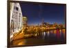 Skyline at Dusk over the Cumberland River in Nashville Tennessee-Chuck Haney-Framed Photographic Print