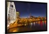 Skyline at Dusk over the Cumberland River in Nashville Tennessee-Chuck Haney-Framed Photographic Print