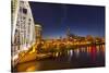 Skyline at Dusk over the Cumberland River in Nashville Tennessee-Chuck Haney-Stretched Canvas